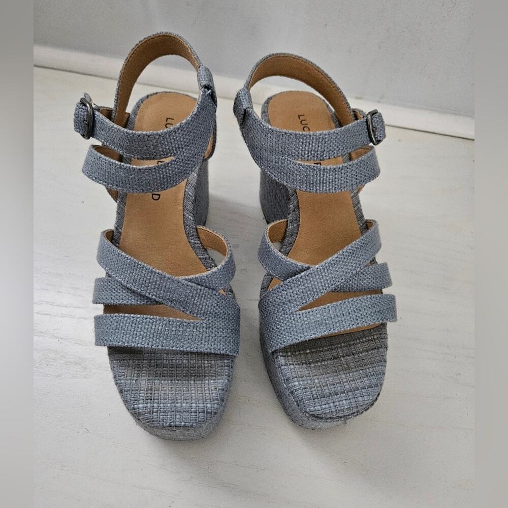 Lucky Brand Gray Wedge Sandals - Picture 3 of 11